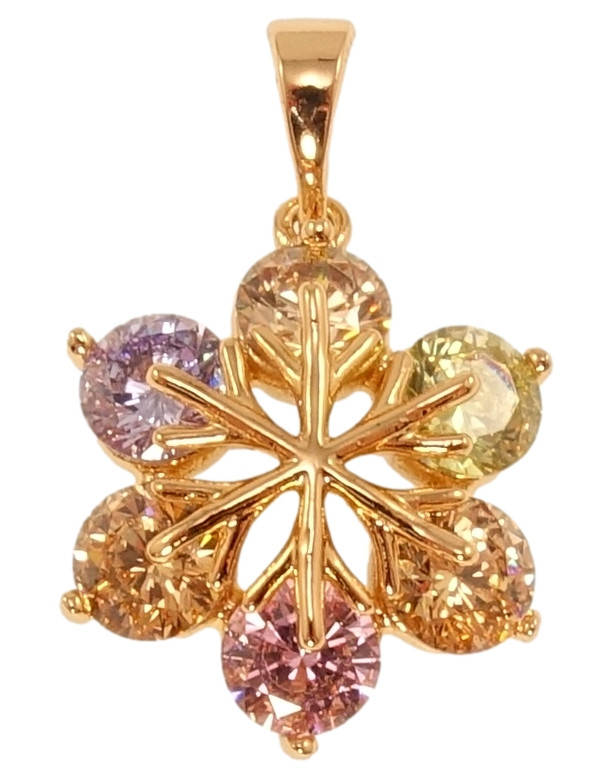 

Кулон Xuping Позолота 18 К "Снежинка с разноцветным цирконием"