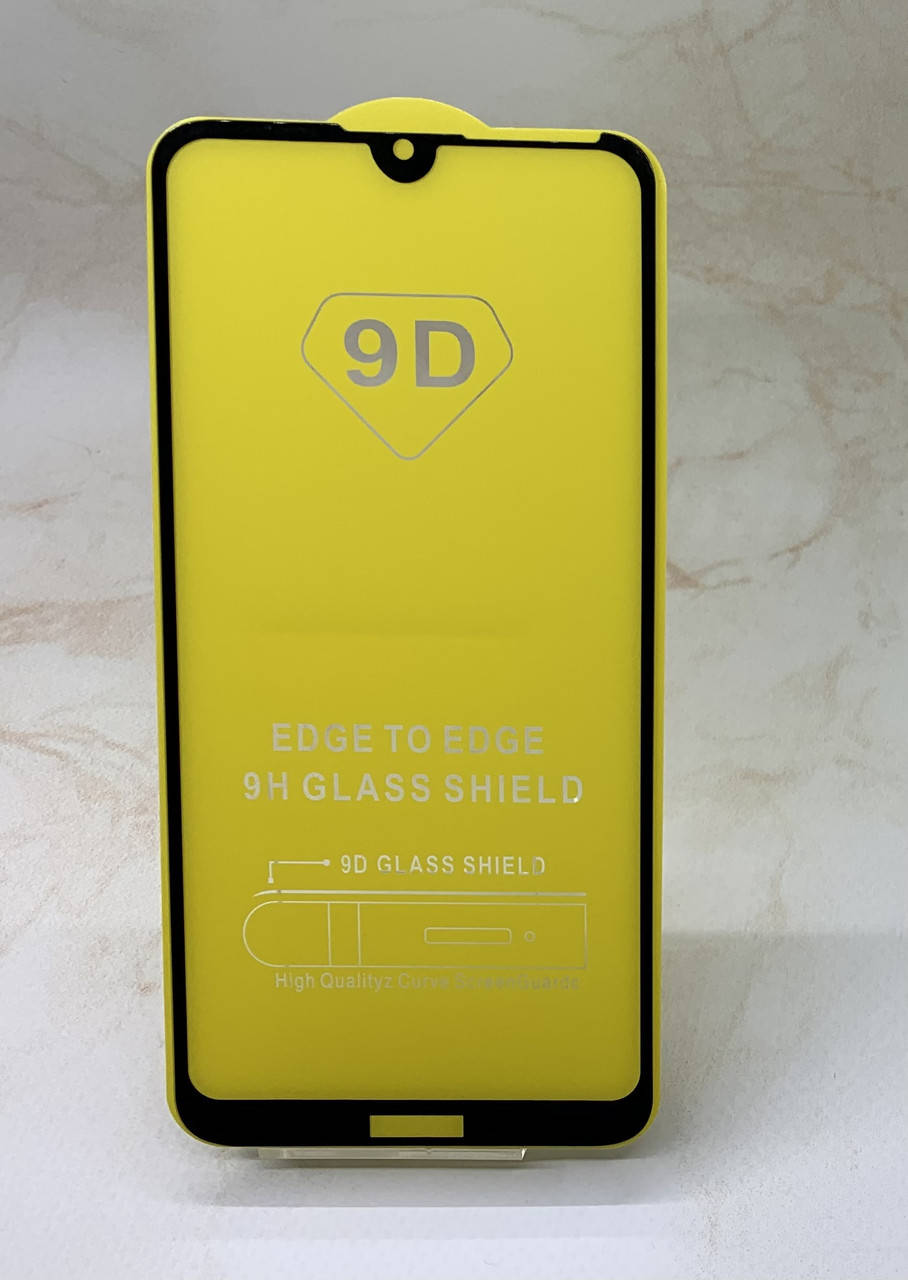 

Защитное стекло для Huawei Y7 2019 полное покрытие Full Glue полный клей, Черный