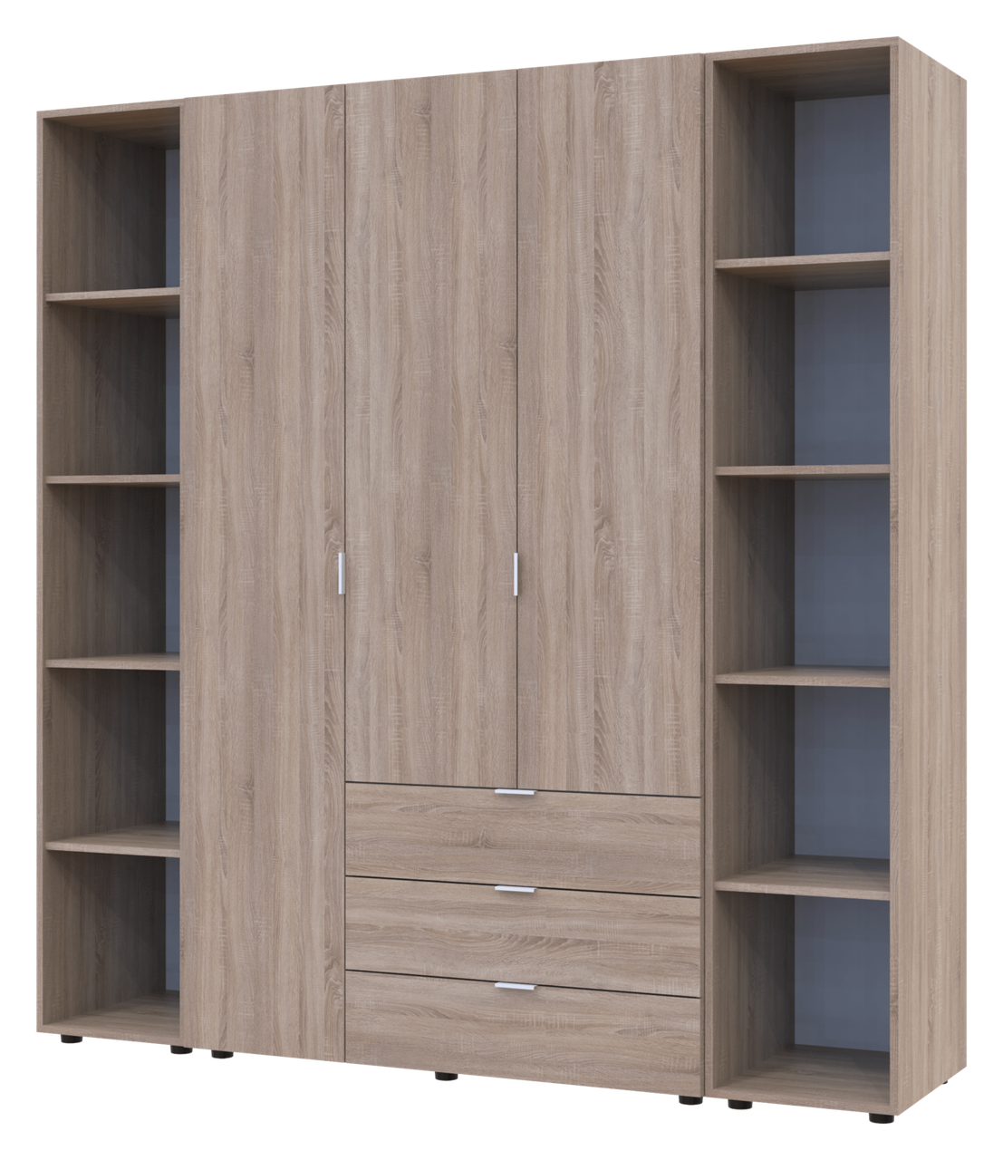 Комплект Doros Гелар з 2 Етажерками Дуб сонома 3 ДСП 192.6х49.5х203.4 (42005049)