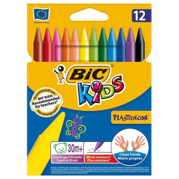 

Мел восковой 12цв. BIC Plastidecor