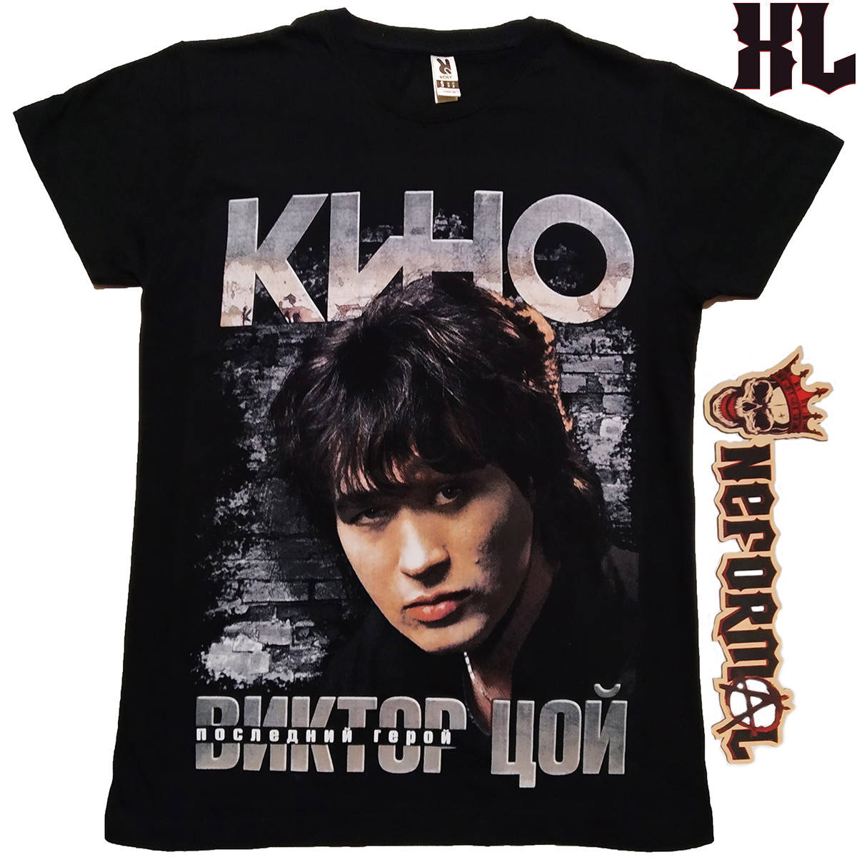

Футболка КИНО Виктор Цой "Последний Герой", черная, Размер XL
