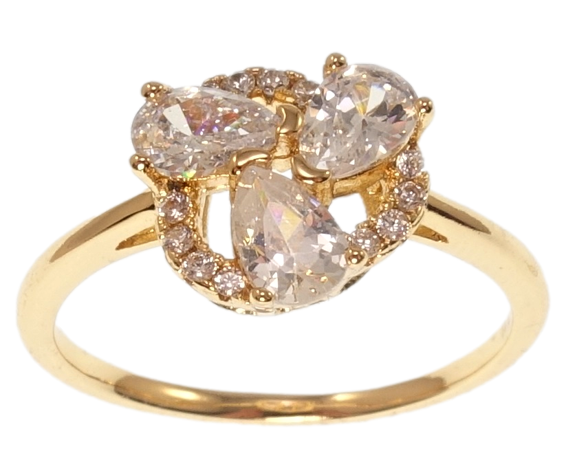 

Кольцо ХР Позолота 18K "Три фианита" р.19.5