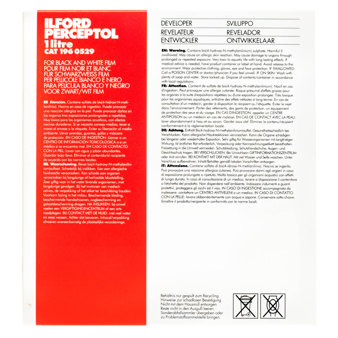 

Проявитель для пленки ILFORD Perceptol 1L.