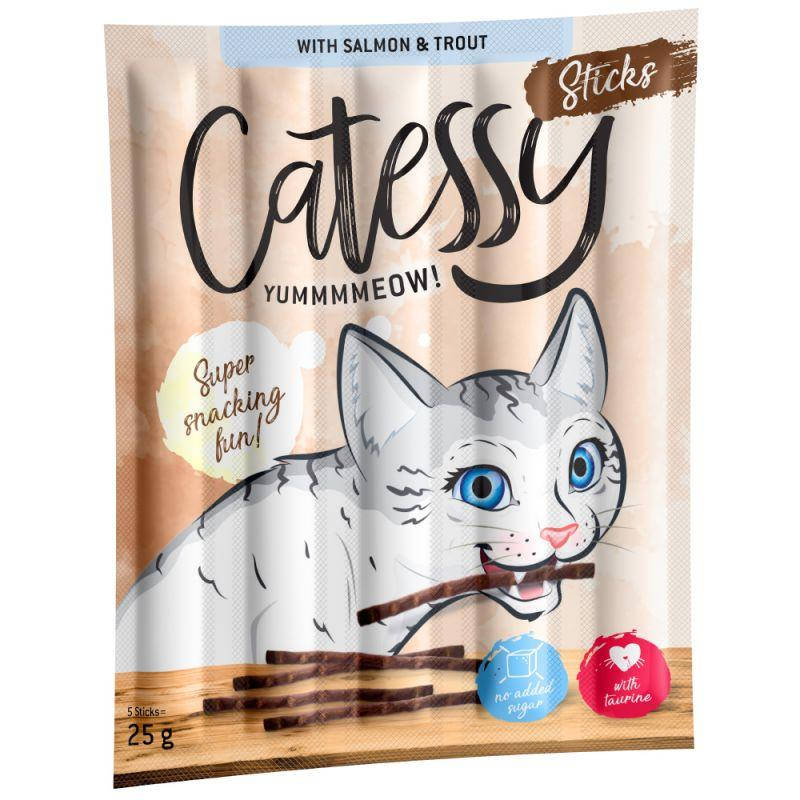 

Палочки Catessy Sticks лакомство для котов со вкусом форели и лосося, 10шт x 5 г