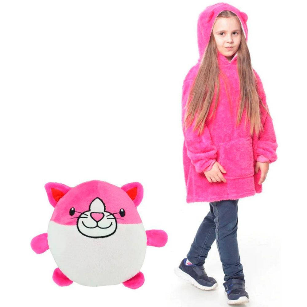 

Детский плед с капюшоном и рукавами / толстовка Huggle Pets Hoodie Розовый