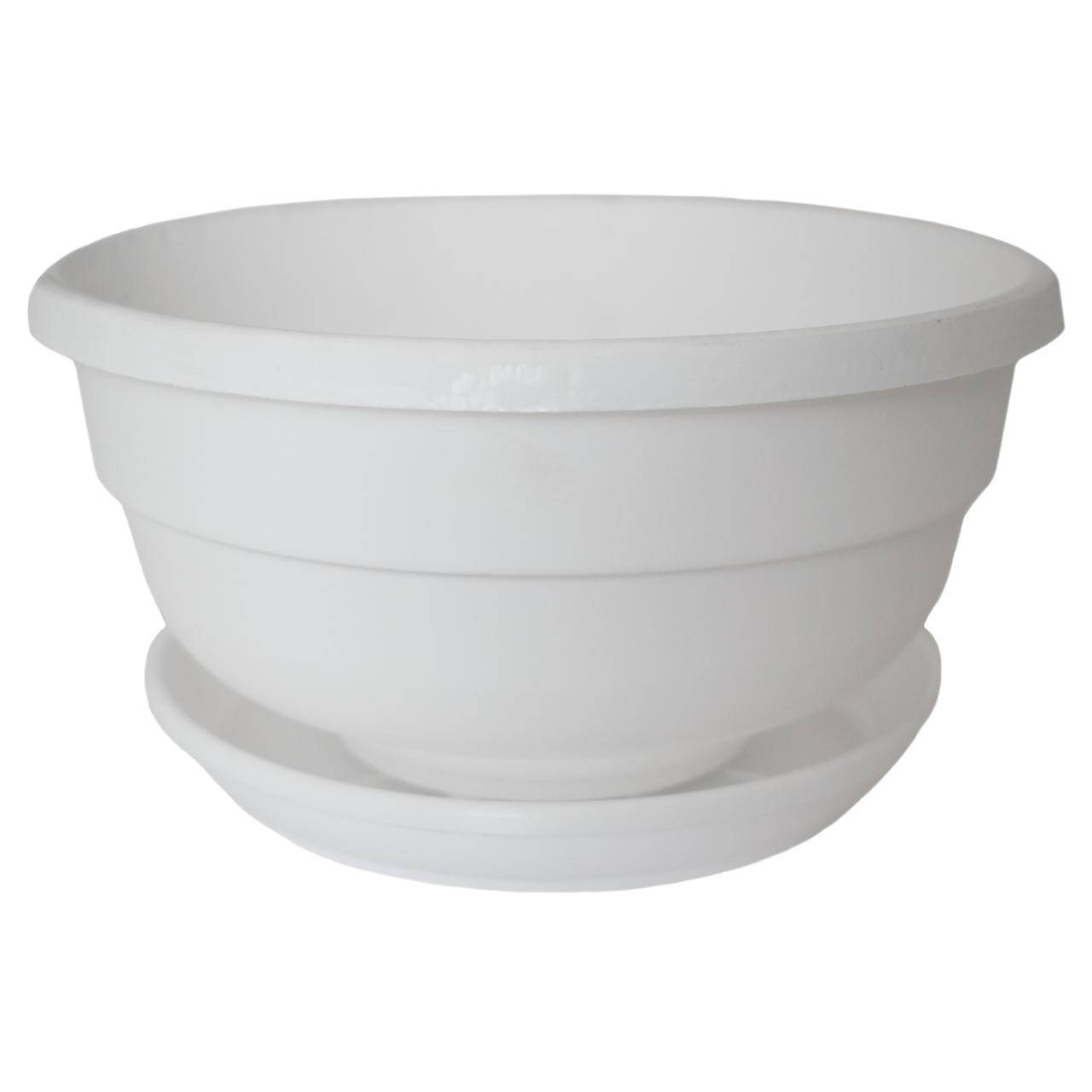 

Вазон Фиалка круглый с подставкой 14.5х7 см 0.6 л белый Эталон