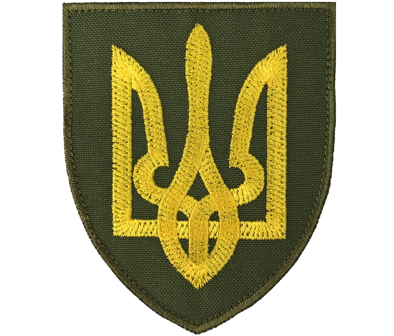 

Шеврон " Герб Украины" 7*8,5см Олива, желтая нить на липучке