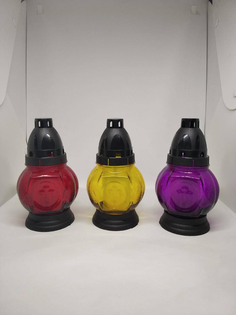 

Лампадка стеклянная 15 час. (16 см.) 12шт / ящ (150КТ)