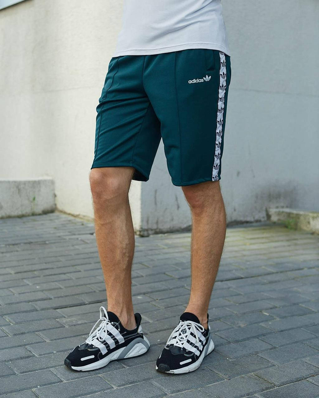 

Зелёные шорты Adidas с лампасами | Мужские спортивные шорты Адидас с карманами, Зелёный