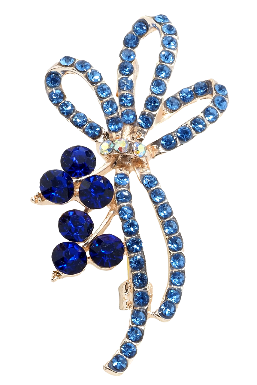 

Брошь "Композиция с синими стразами"