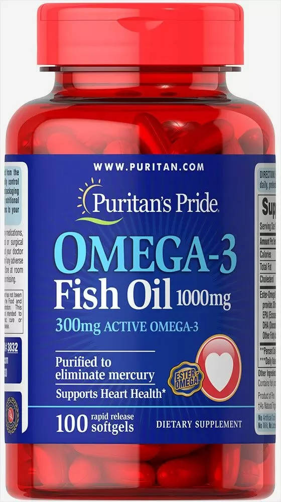 

Омега-3 Puritan's Pride Fish Oil 1000 мг (300 мг активной омеги-3) 100 капул