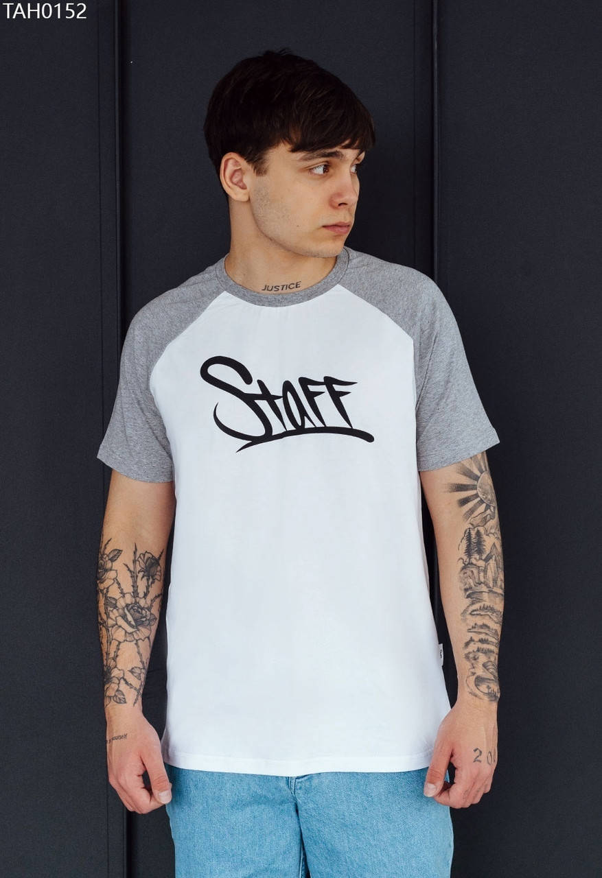 

Футболка Staff logo gray melange & white