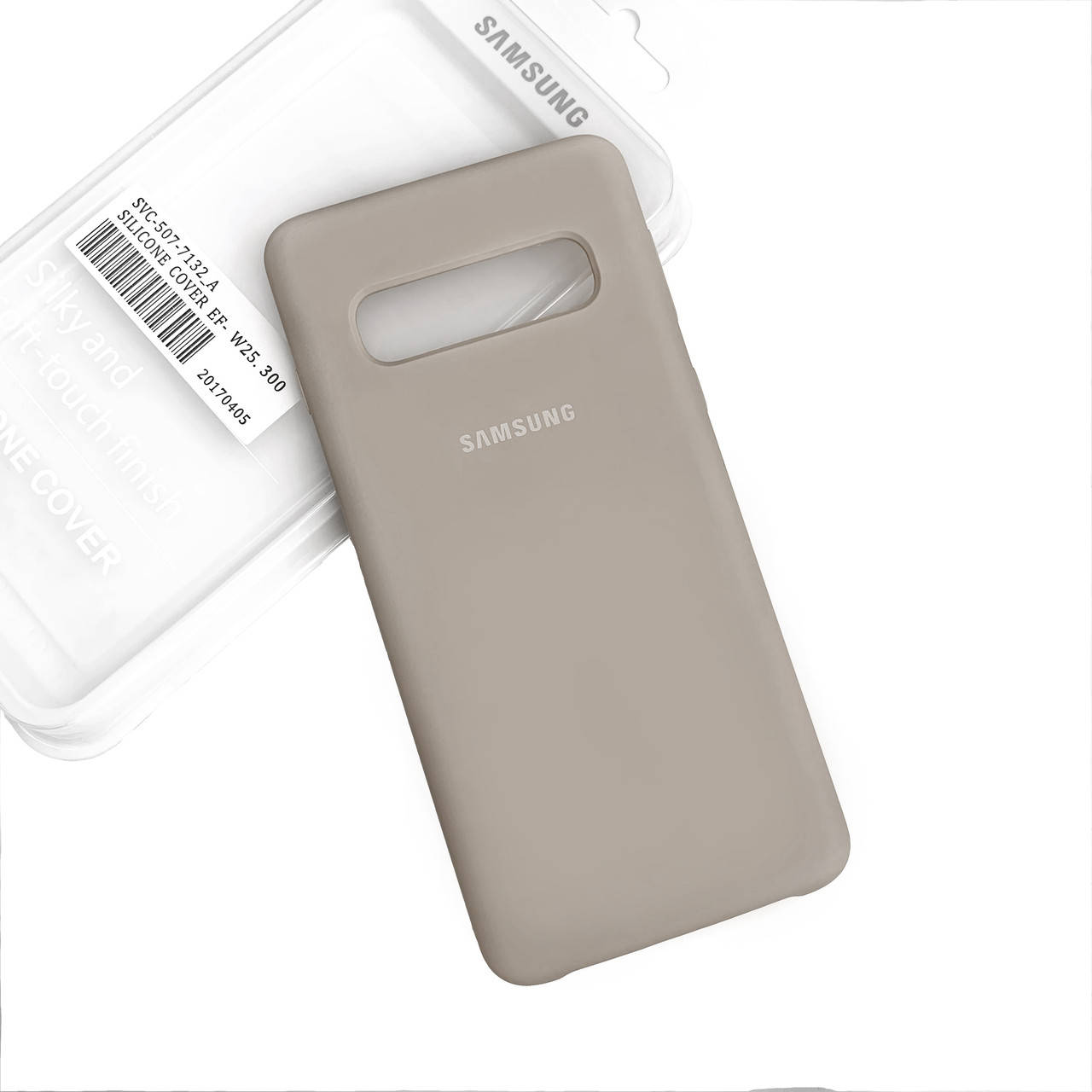 

Силиконовый чехол на Samsung S10 Plus Soft-touch Gray, Серый