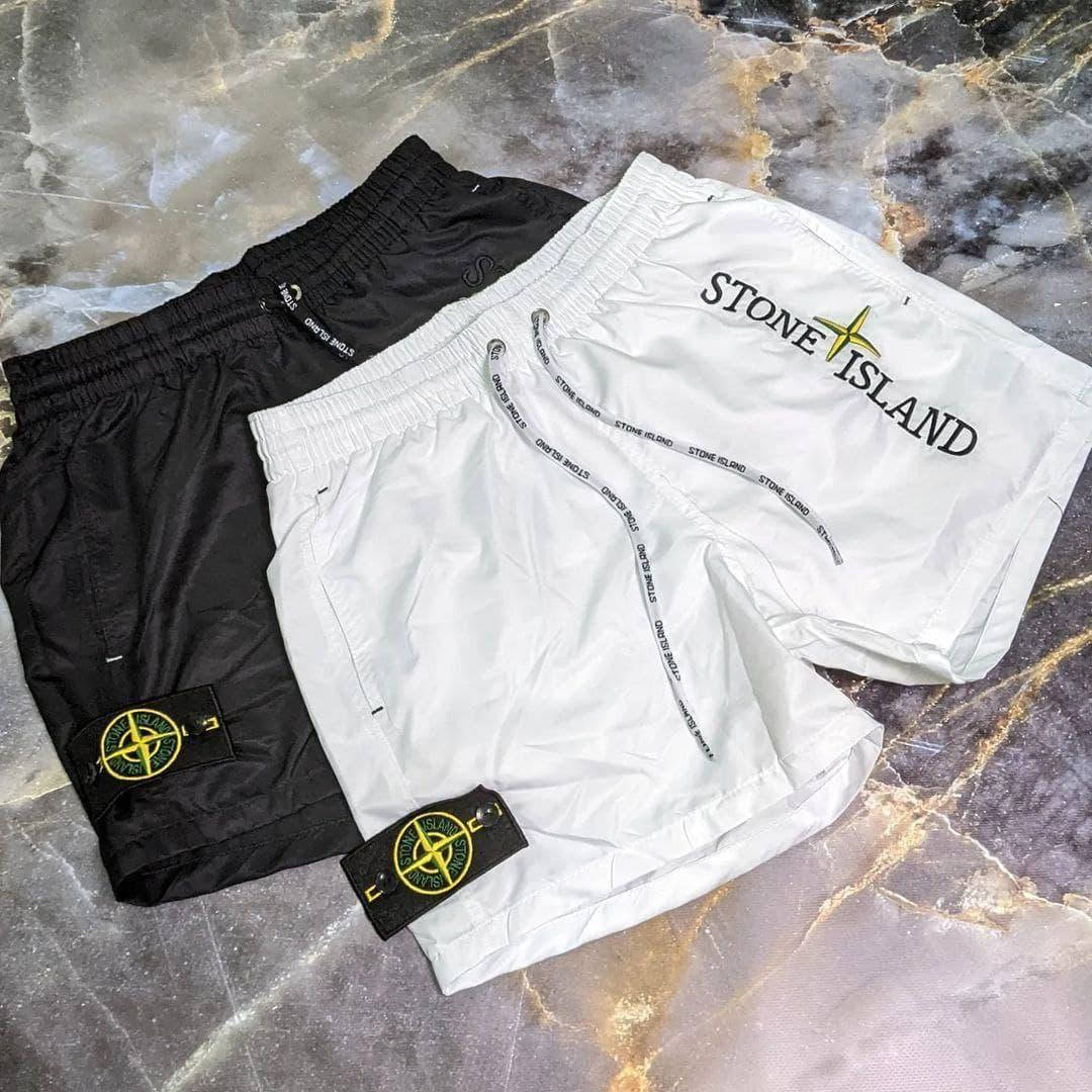 

Шорты плавательные мужские Stone Island черные/белые
