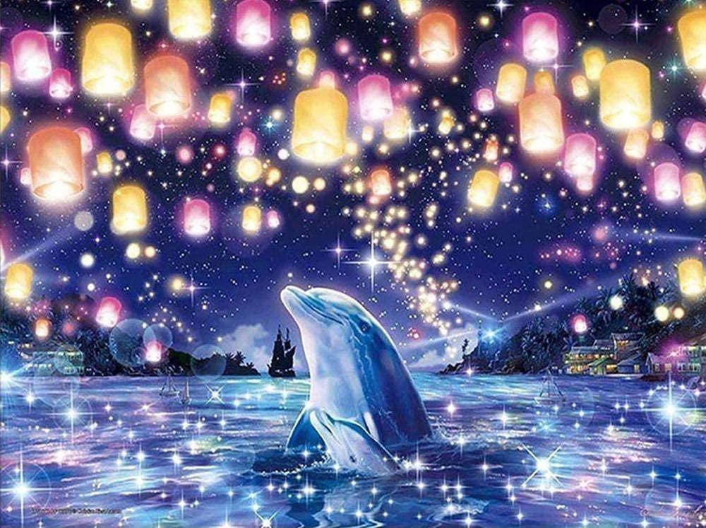 

Алмазная Мозаика Пейзаж Китайские Фонарики и Дельфины Набор Вышивки DIY-6504 30x40 (Полная Выкладка)