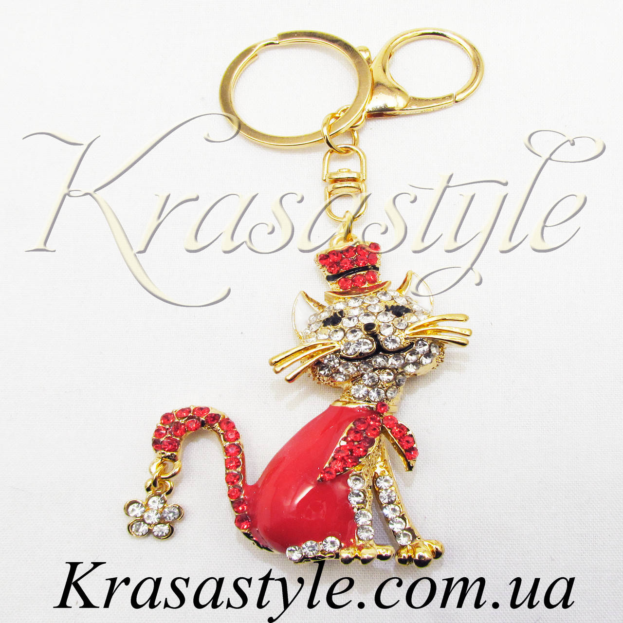 

Брелок "Кот в красном косюме", Красный