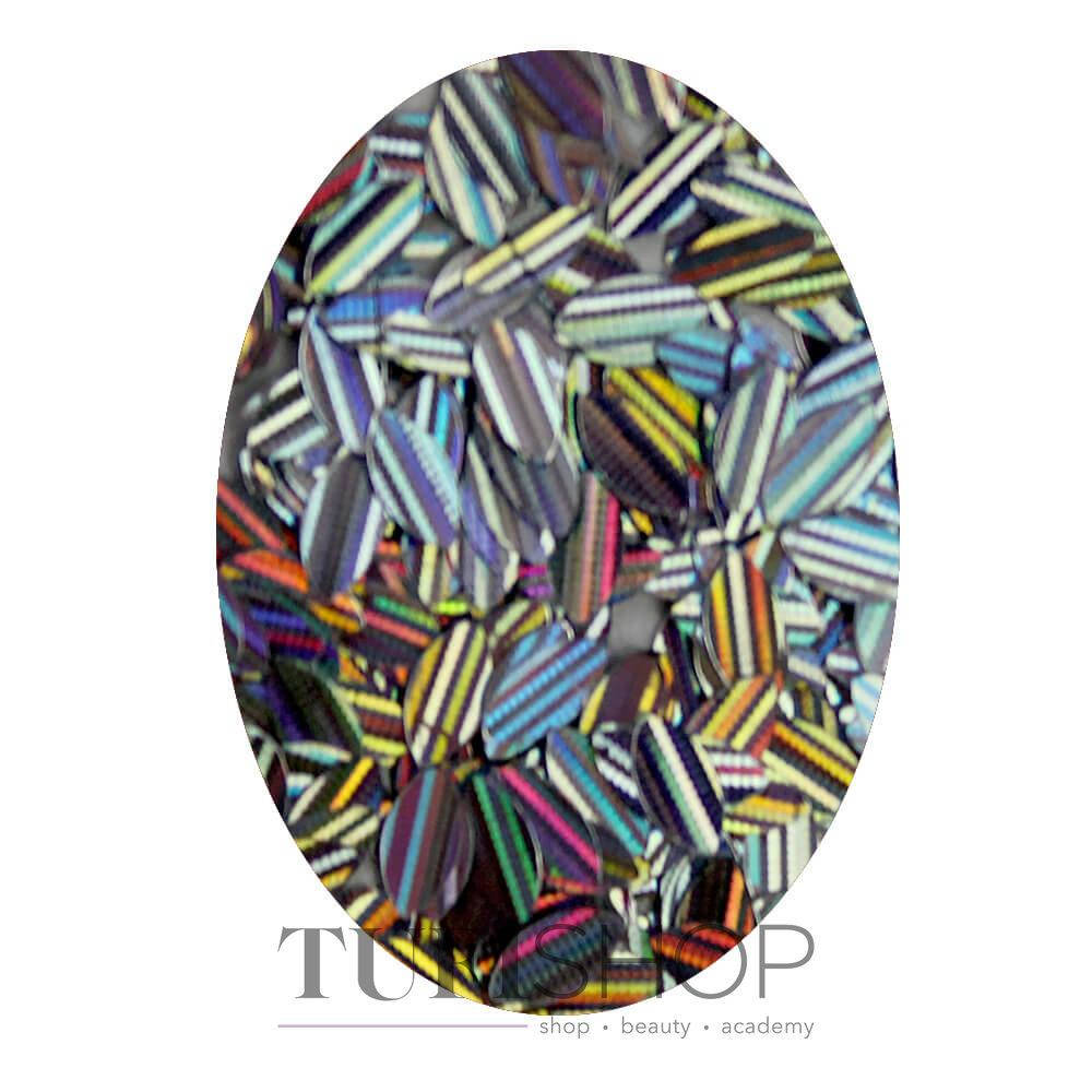 

Декор в баночке овал, серебро голографик в полоску