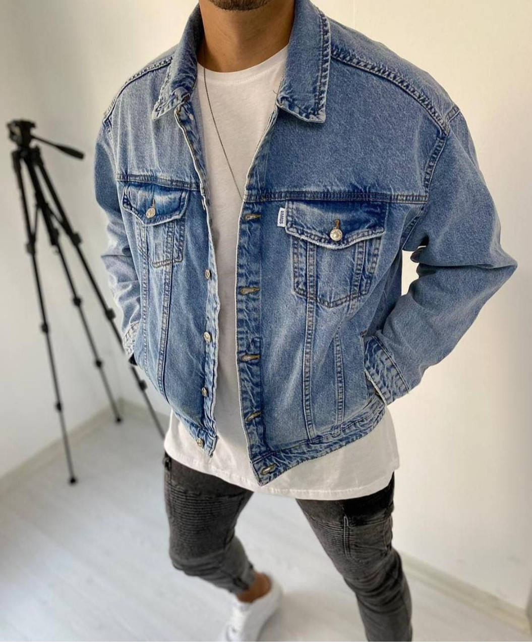 

Джинсовка мужская короткая oversized