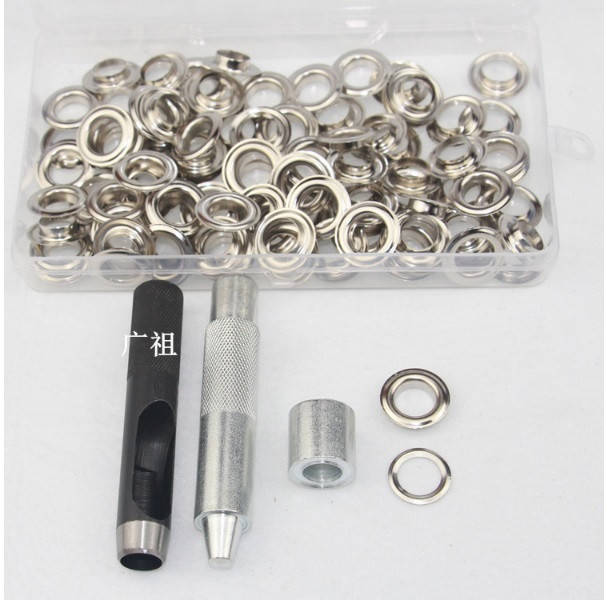 

Набор для установки люверсов 12 мм 100 люверсов серебро