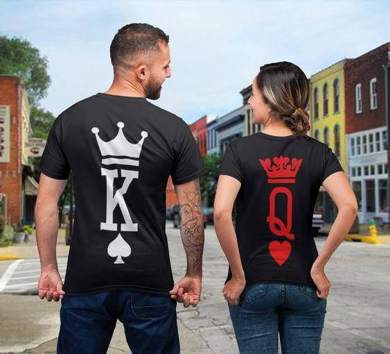 

Парные футболки. Мужская и женская футболка. Король и королева. King and Queen