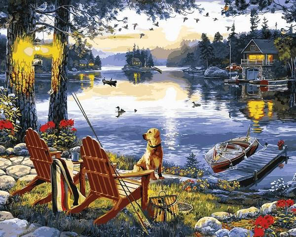 

Картины по номерам Mariposa Рыбалка с собакой (MR-Q2251) 40 х 50 см