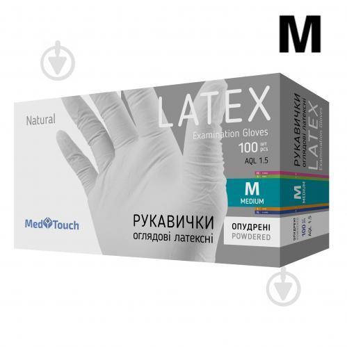 

Перчатки латексные с пудрой размер  Medtouch (50 пар, Белый