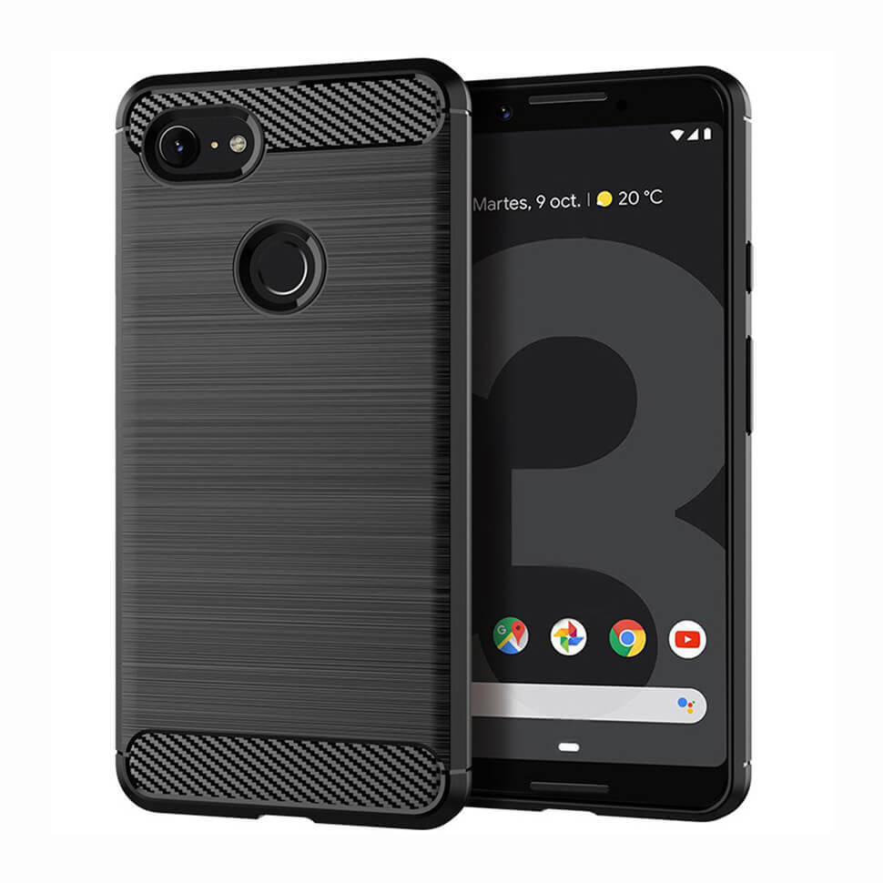 

Чехол Lenuo Carbon Fiber для Google Pixel 3 Black, Черный