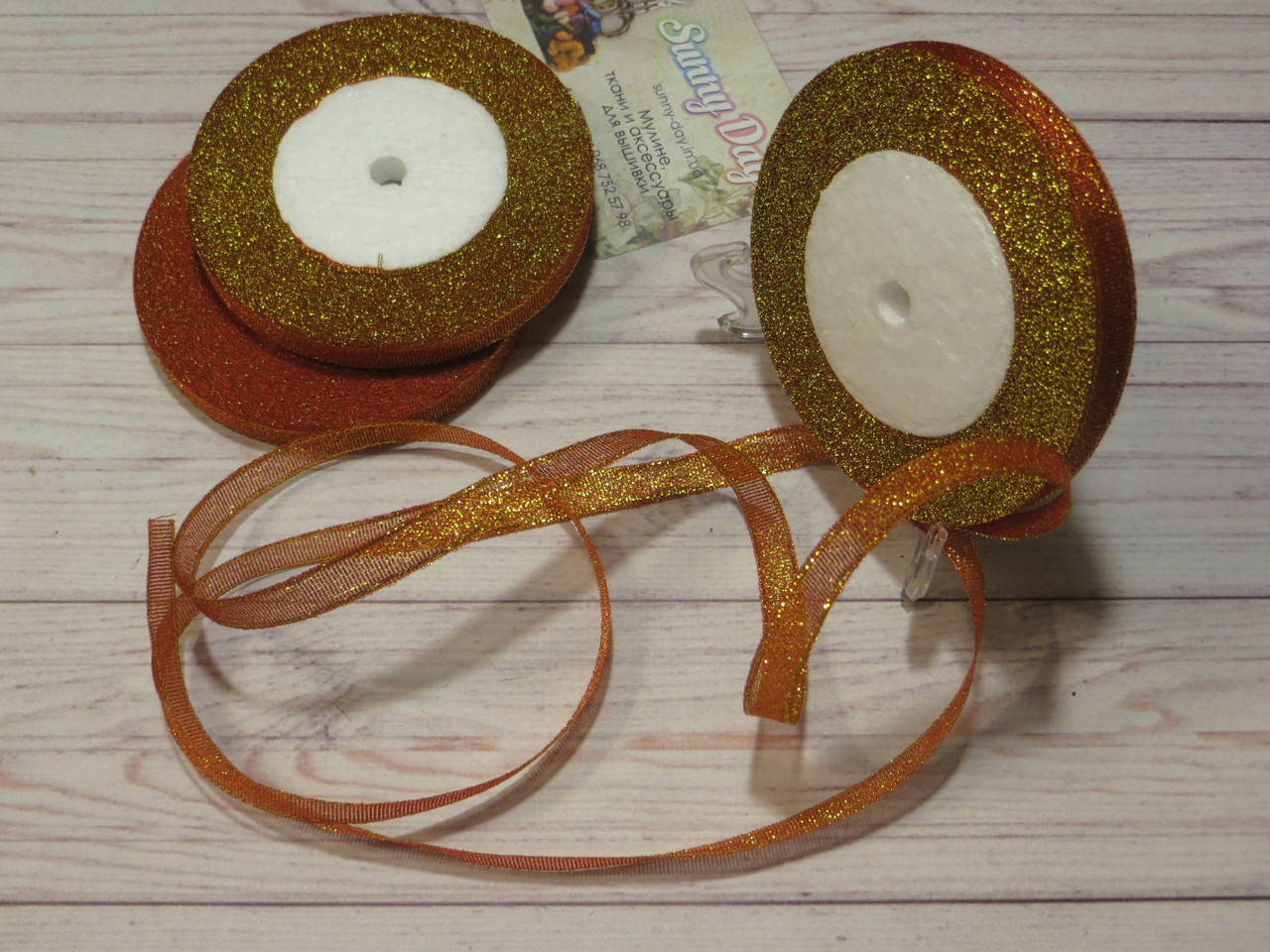 

Лента парча, 10мм (22метра), цвет - красный