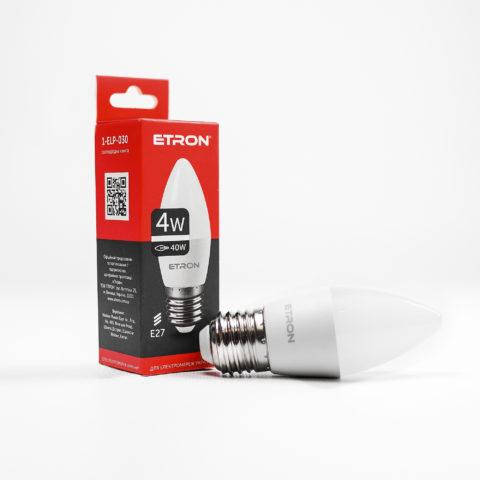 

Лампа светодиодная ETRON Light Power C37 4W 4200K 220V E27