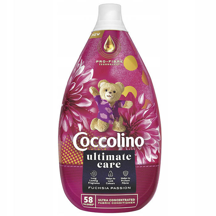 

Ополаскиватель для белья Coccolino Fuchsia Passion 870 мл 58 циклов стирки