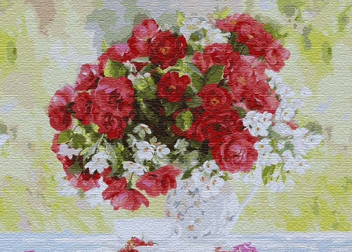 

Набір для розпису по номерах. "Квітуча насолода (big)" 50*65см