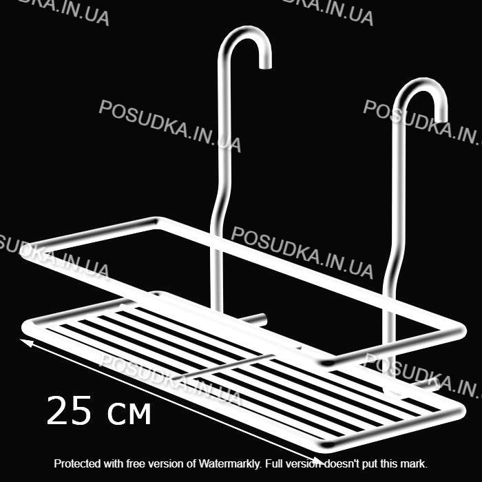 

Полка на рейлинг 25 см металлическа белая на стену
