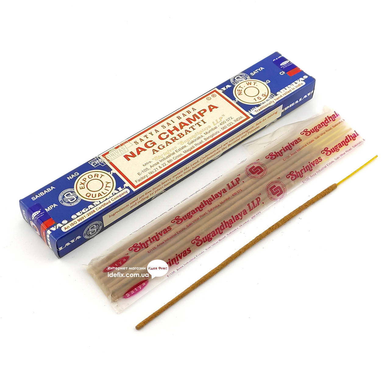 

Благовоние Nag Champa Satya 15 грамм. Аромапалочки Чампа (21799K)