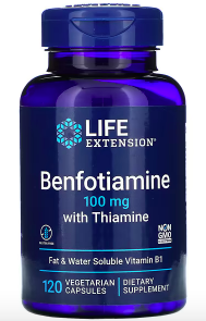 

Life Extension, бенфотиамин с тиамином, 100 мг, 120 вегетарианских капсул