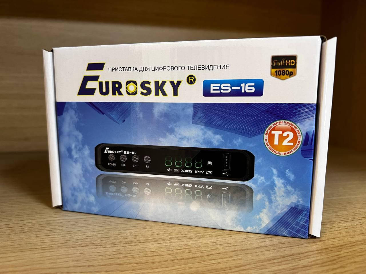 

Эфирный тюнер ресивер Eurosky ES-16 DVB-T 2 ресивер Eurosky ES-16 T2 Новый цифровой эфирный приемник