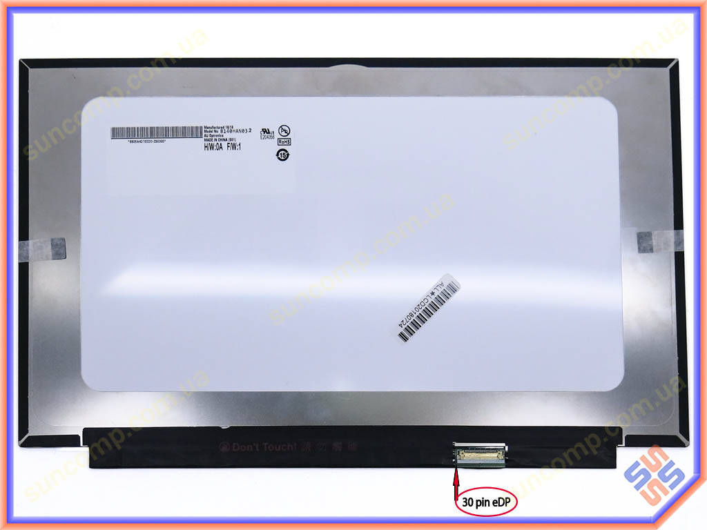 

Матрица B140HAN03.1 14.0" Slim eDP (1920*1080, IPS, 315mm, 30pin справа, без креплений, Узкая рамка!). Матовая