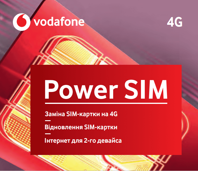 

Стартовий пакет для відновлення/заміни сім Vodafone Power Sim / водафон павер сим