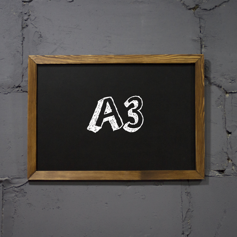 

Меловая доска 42х30см с рамкой "Орех" форматом А3 горизонтальная