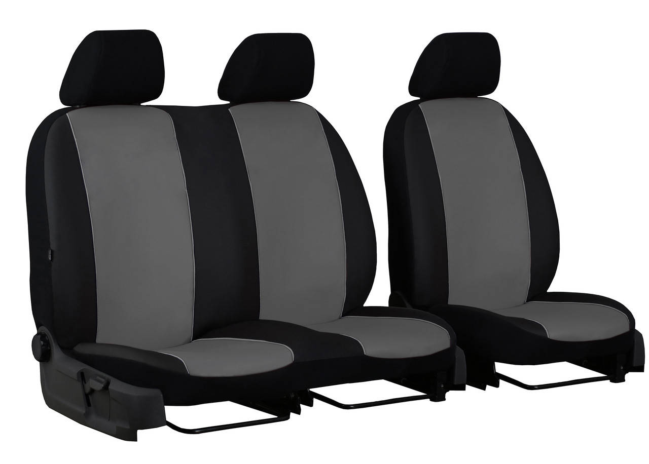 

Авточехлы универсальные Pok-ter Standart 2+1 из экокожи серый