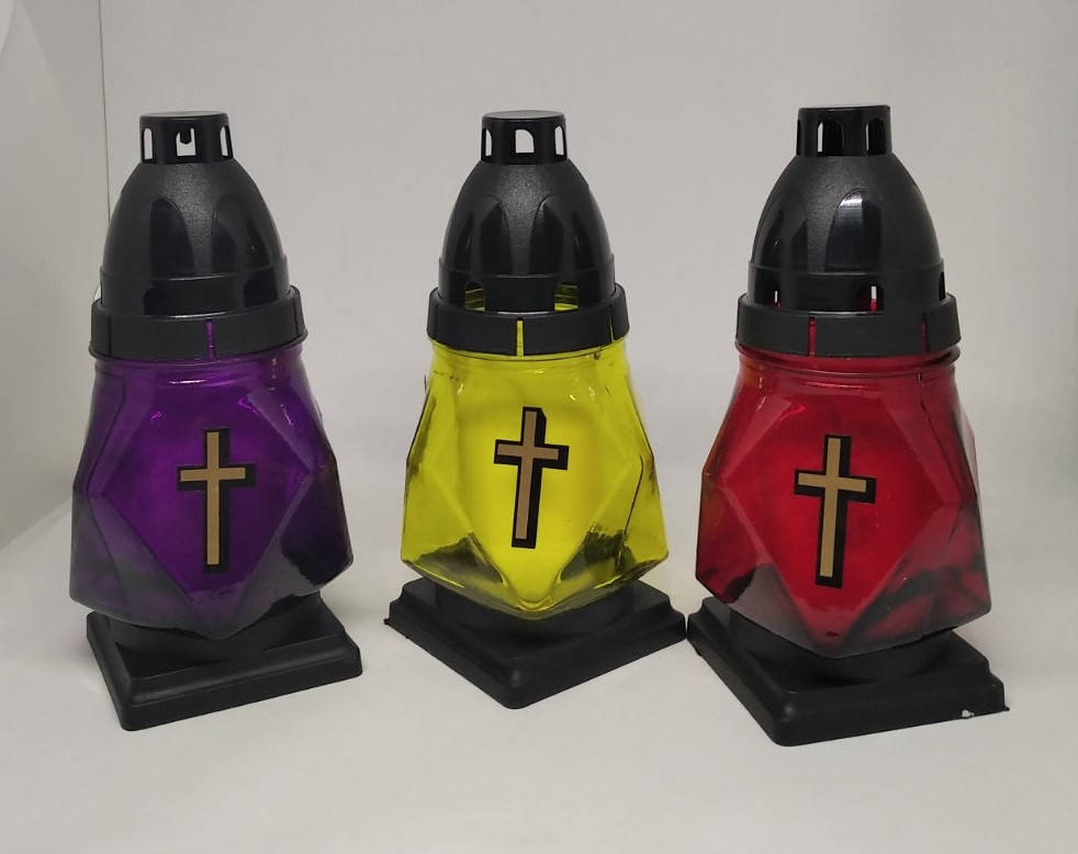 

Лампадка стеклянная 15 час. (16.5 см.) 12шт / ящ (159КТ)