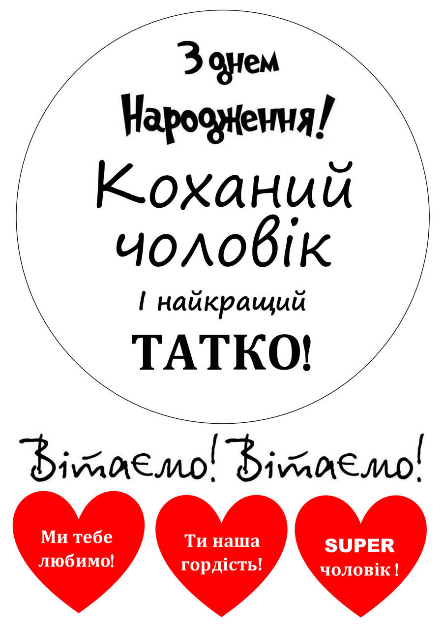 

Вафельная картинка "С Днем рождения!" (для чоловіків) 37