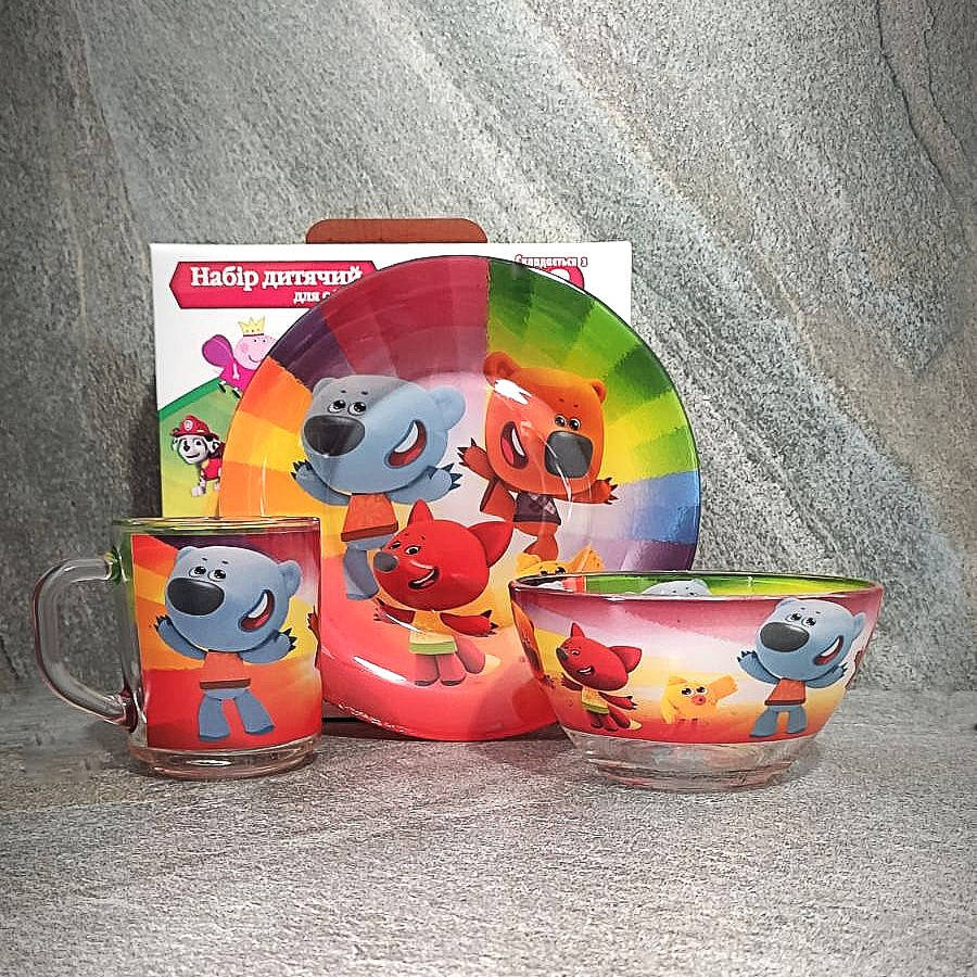 

Подарочный набор посуды для детей МиМиМишки, детская посуда, Разные цвета