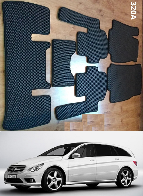 

Коврики ЕВА в салон Mercedes R-classe (версия LONG) '05-13, Черный