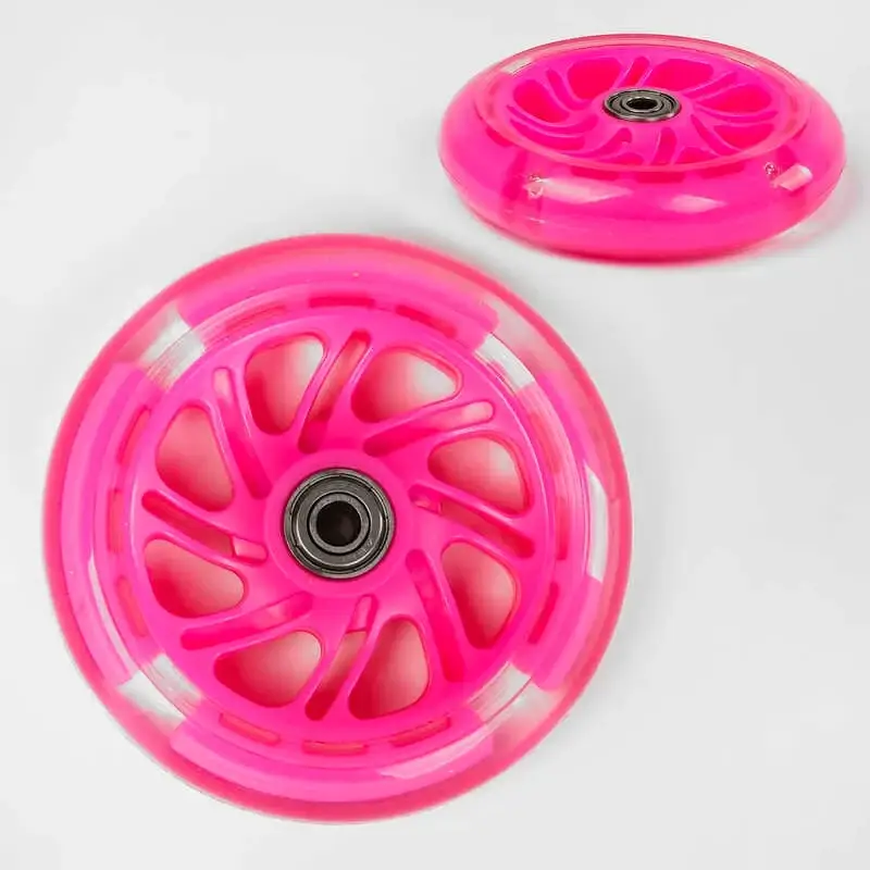 

Колесо для 3-х колесного самоката MAXI YT- 85011/113 (100) материал PU, цвет розовый, со светом, 120 мм,
