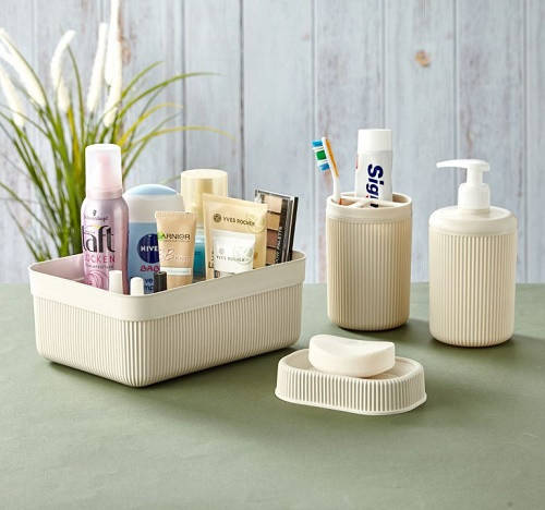 

Набор аксессуаров для ванной комнаты, 4 предмета. Кремовый