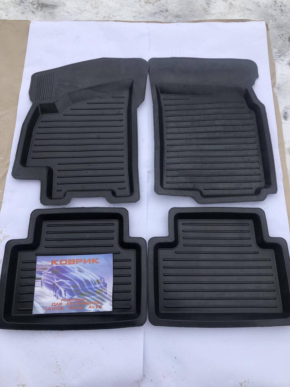

Коврики в салон резиновые Daewoo Lanos / ЗАЗ Сенс комплект, Черный
