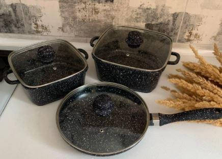 

Набір Мармурових каструль А-Плюс 6 предметів