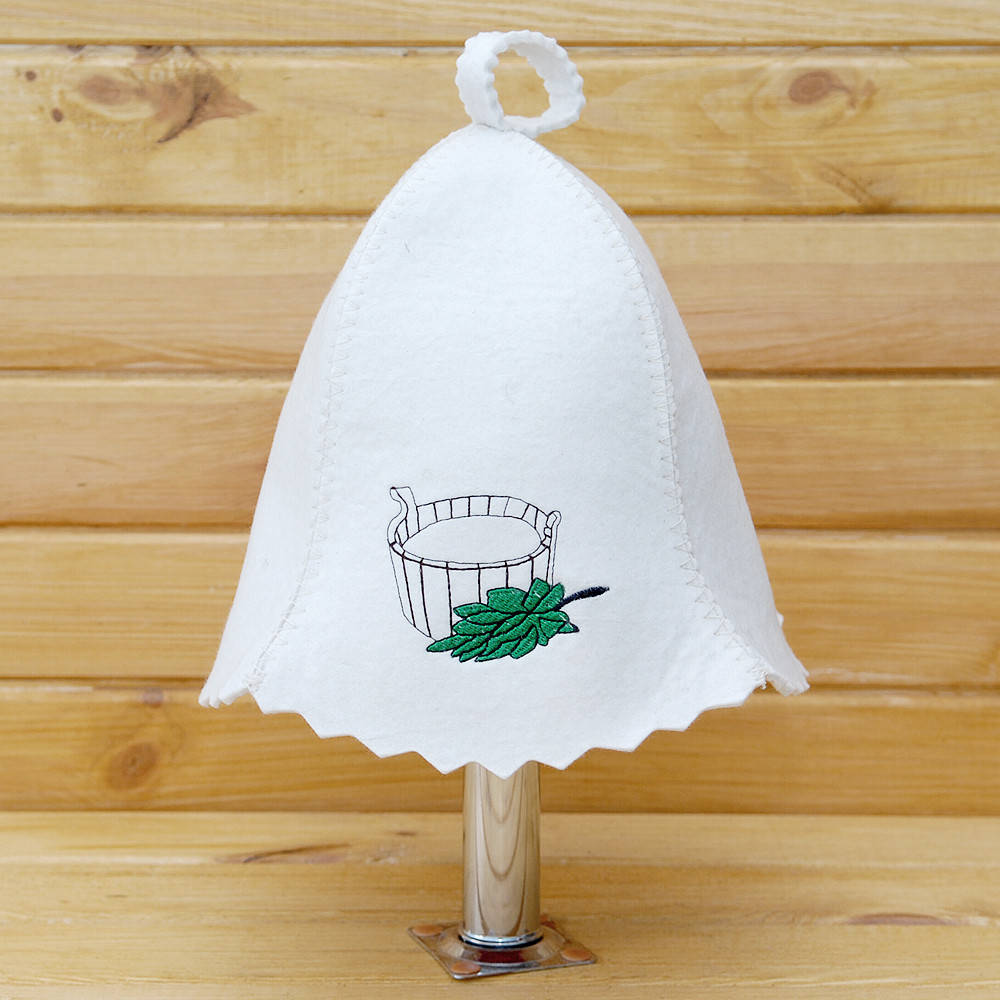 

Шапка в сауну G "Дубовый веник" геотекстиль