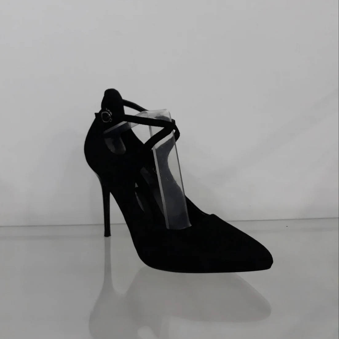 

Черные женские туфли на высоком тонком каблуке, Черный