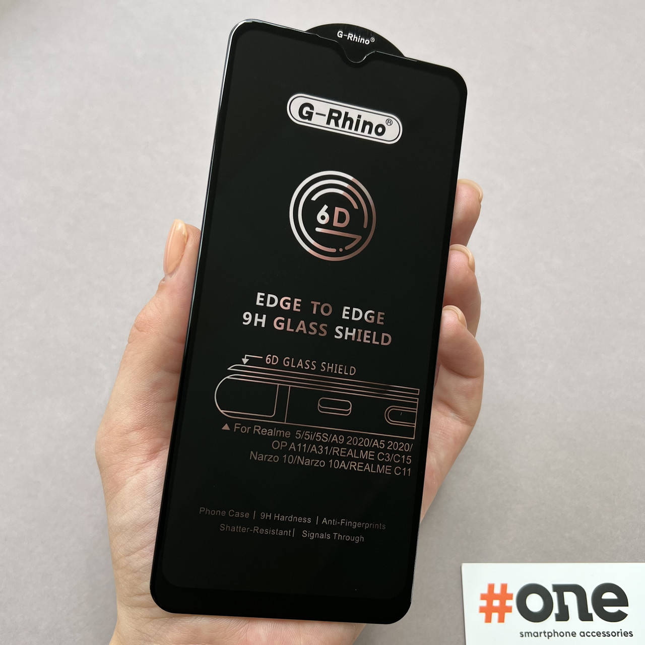 

Защитное стекло для Realme C3 G-Rhino стекло на экран на телефон реалми с3 черное, Черный